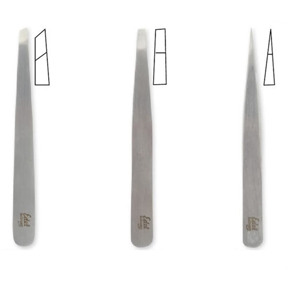 Kit c/ 3 Pincas de Depilacao Edel Solingen Aco Inox 9cm