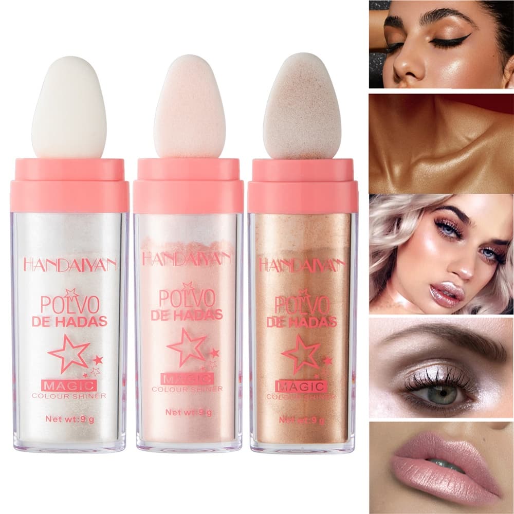 Pó Iluminador De Alto Brilho Maquiagem Facial Profissional Lábios Glitter Corporal