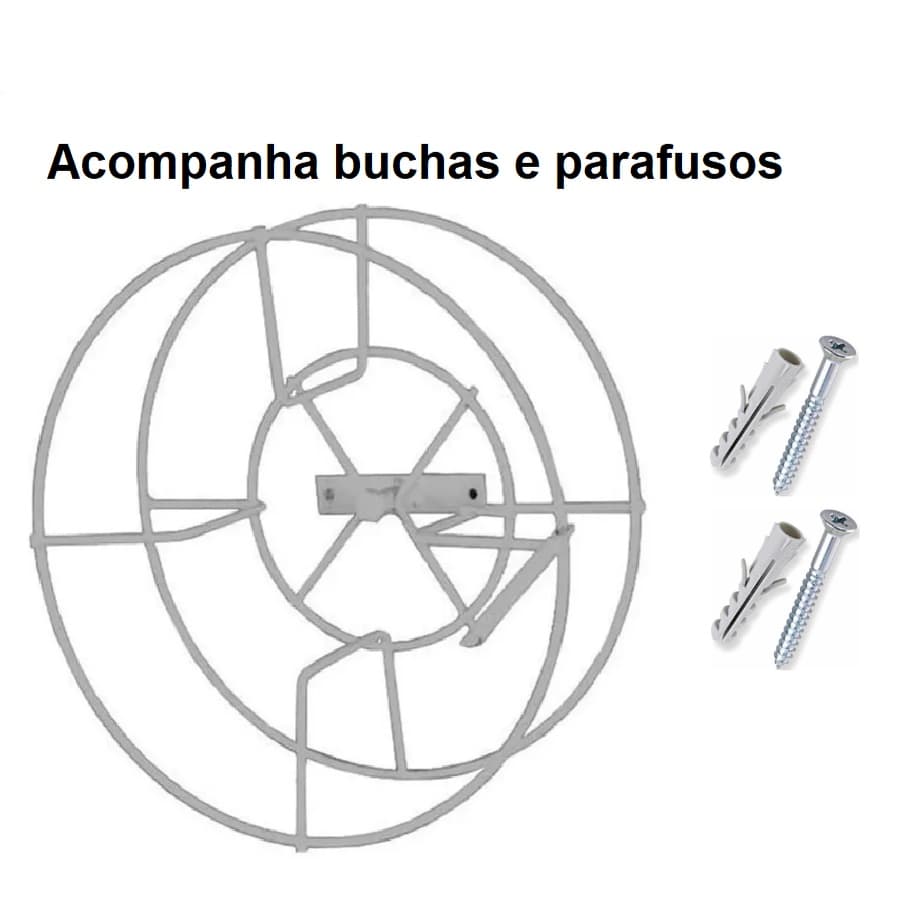Suporte Enrolador De Mangueira Jardim Giratório Parede Ferro