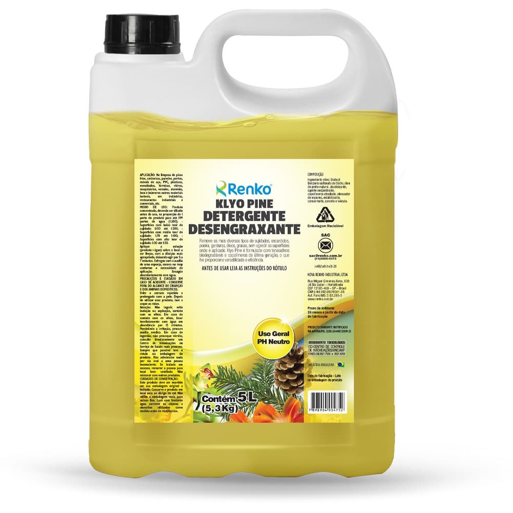 KLYO PINE DETERGENTE DESENGRAXANTE GEL 5 LITROS