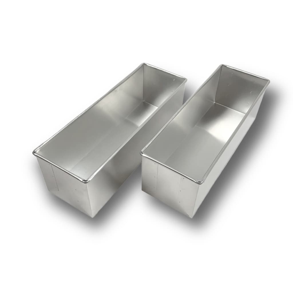 KIT 2 FORMAS RETANGULARES PARA PÃO CASEIRO BOLO 30X10X10 ALUMÍNIO