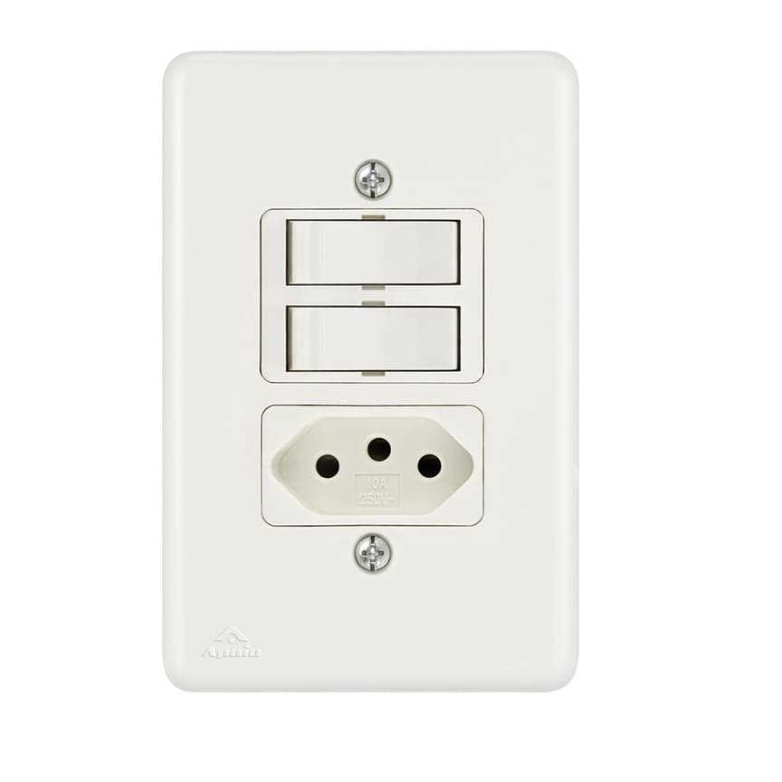 Linha Bianca Conjunto 4x2 2 Interruptores Simples 10a  Apoio
