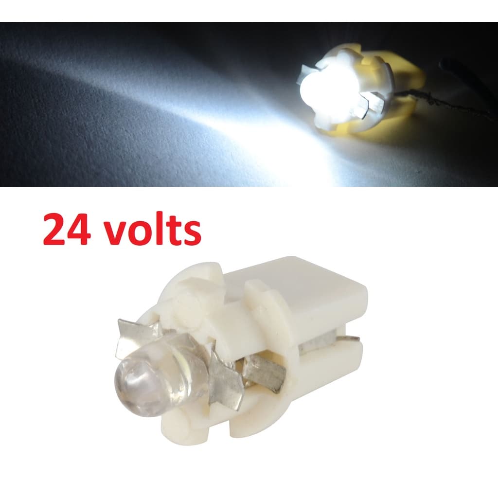 5x lâmpada automotiva T5 B8.5 24v BRANCO para painel