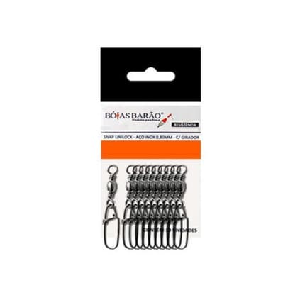 SNAP BOIAS BARÃO UNILOCK 0,80MM C/ GIRADOR Nº3 C/ 10UN