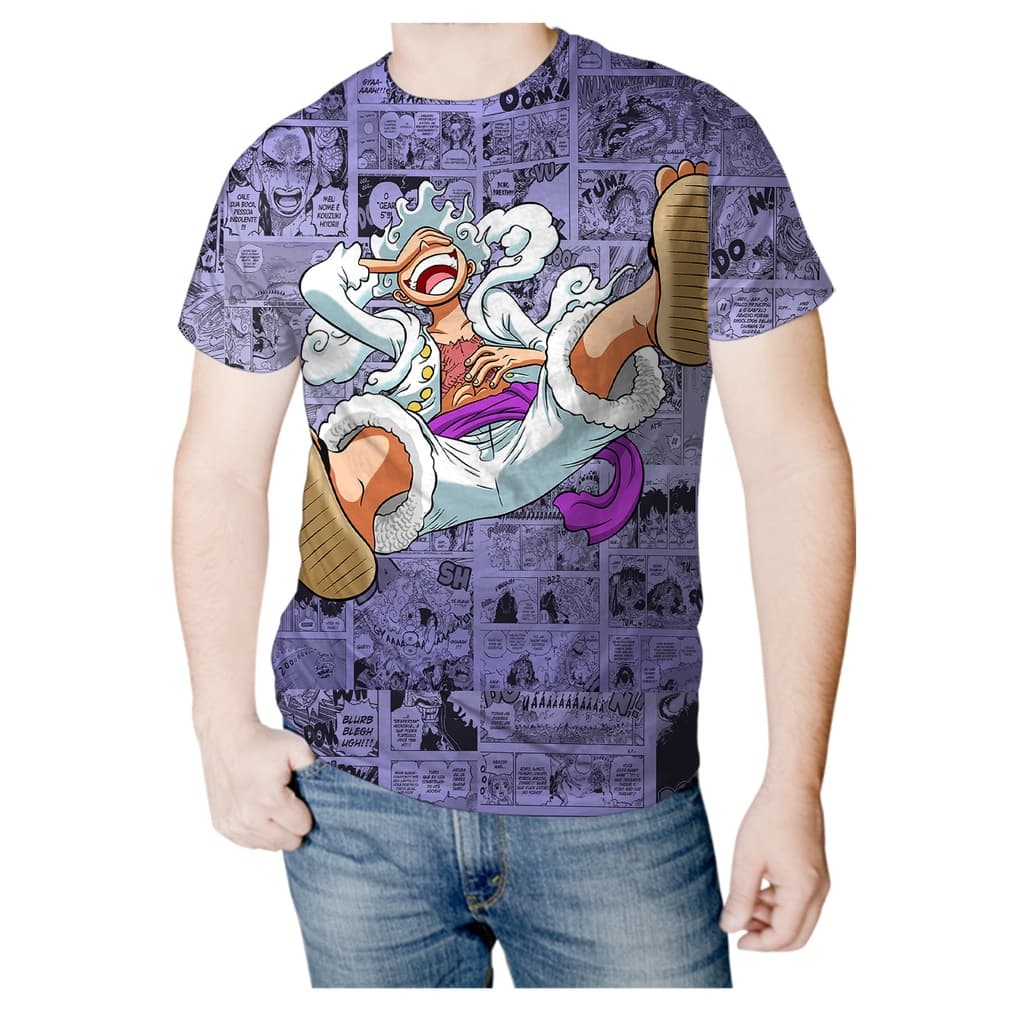 Camisa Camiseta Anime One Piece Luffy Gear 5 Exclusiva Full 3D