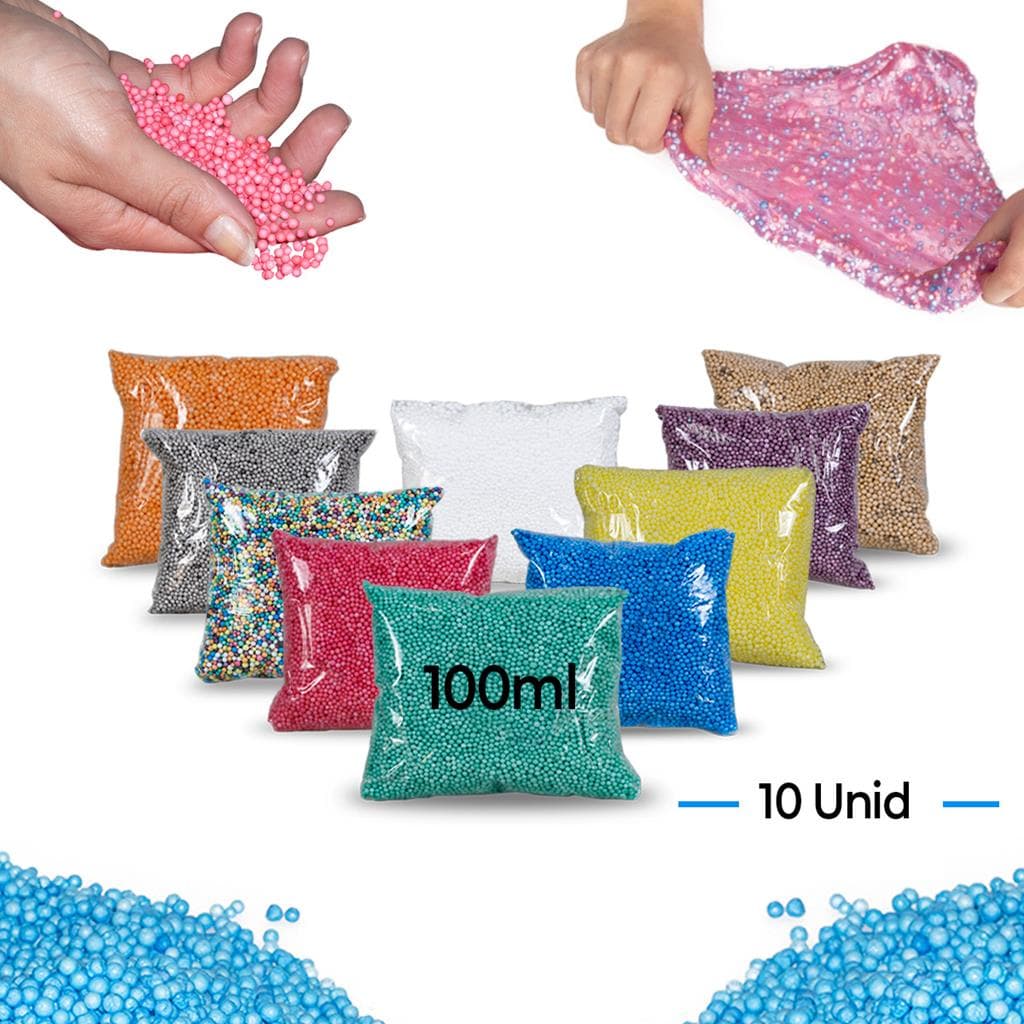 Bolinha Isopor(perola) 10 Pacotes 100ml Cores Diversas