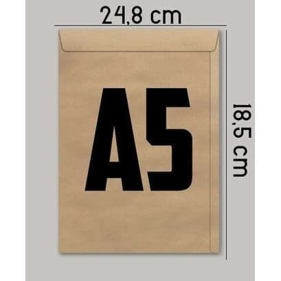 Envelope A5 Saco Pardo 18,5 X 24,8 Cm Scrity 250 Unidades