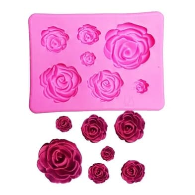 Molde Assadeira De Silicone Mini Rosas Para Confeitaria Artesanato Doces Chocolates Bombons - F 380