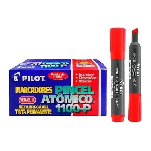 Pincel Atômico 1100-p Pilot Vermelha 12 Unidades