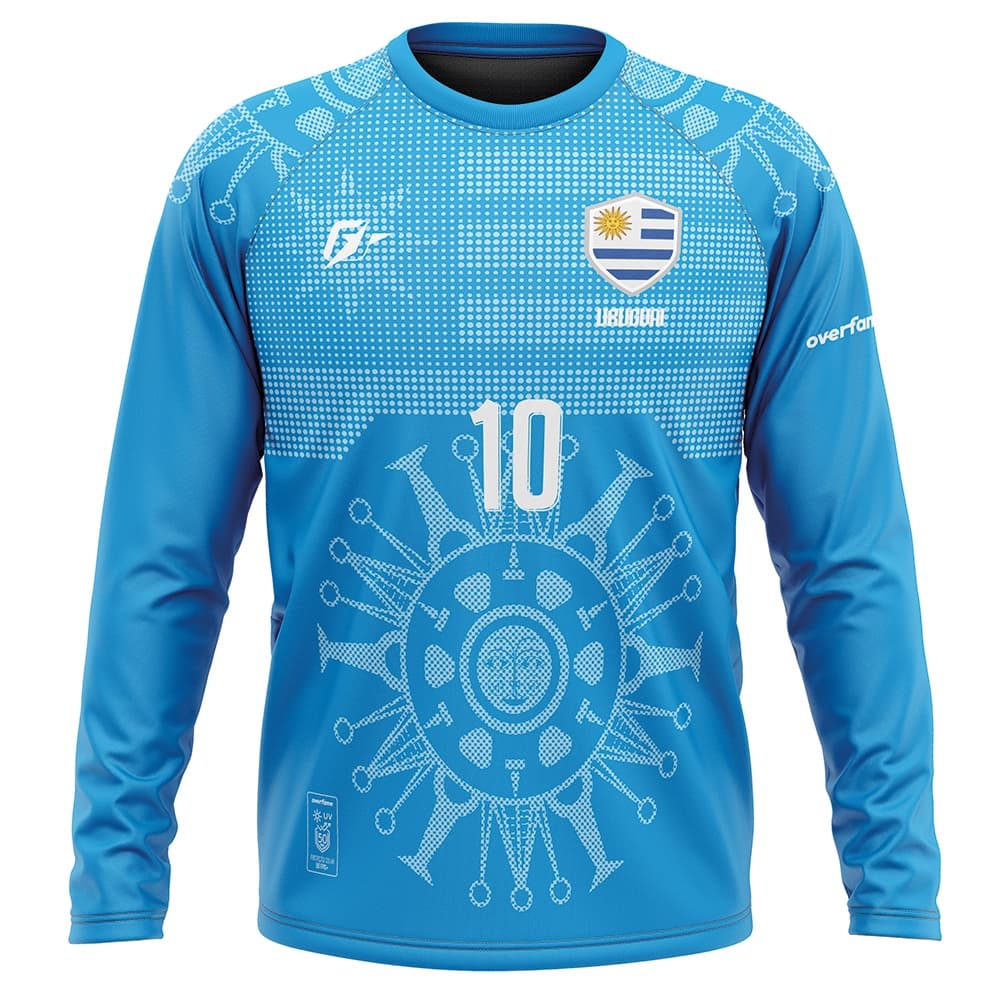 Camiseta Manga Longa Filtro UV Uruguai Sol Dourado Copa
