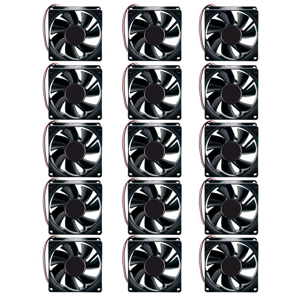 Kit 15 Pecas Ventilador Cooler Ventoinha 80x80x25mm 12v