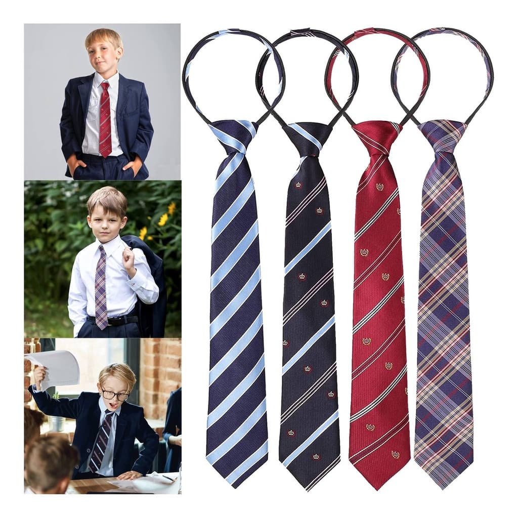 kit 5 Gravatas Infantis Ajustáveis De menino Para Formatura Forma 6-12anos