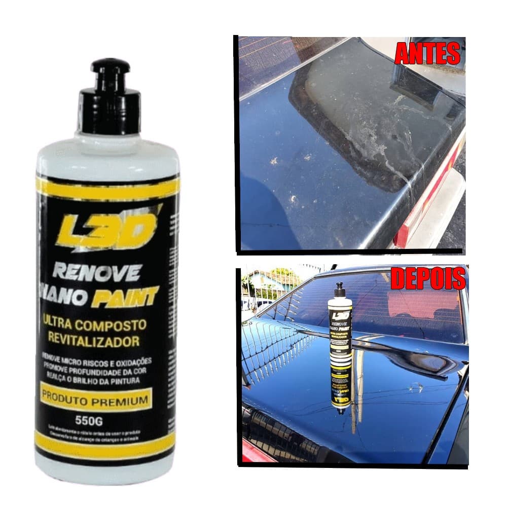 Revitalizador de Pintura Renove Nano Paint L3D Brasil 450g + Aplicador + Pano Microfibra