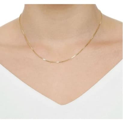 Corrente Feminina Veneziana 45cm  Banhada A Ouro 18k