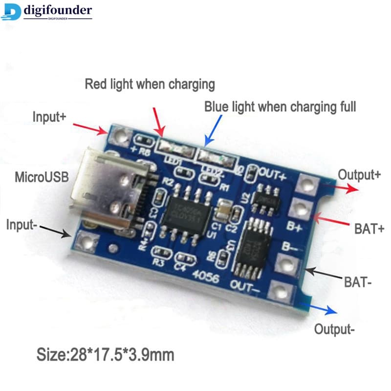 DG 3.7V Placa De Proteção Do Carregador De Bateria De Lítio 5V 1A 2A Li-ion Lipo Dois Em Um Módulo Tipo-C
