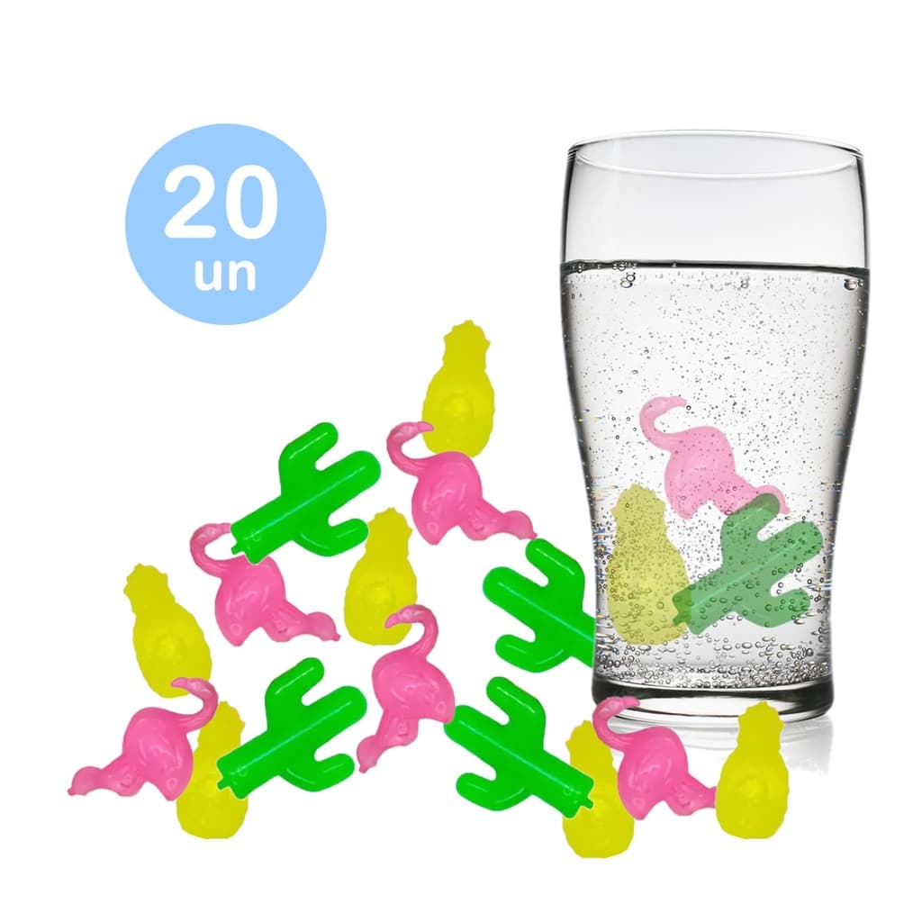 Kit 20un Cubo gelo reutilizável gelinho artificial colorido