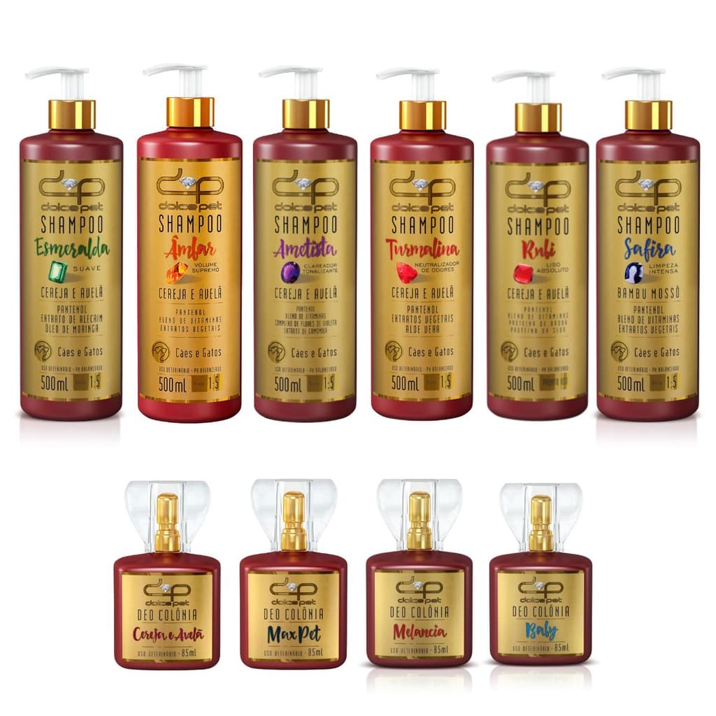 Kit Dolce Pet Shampoo 500 ml Perfume 85 ml Cães e Gatos