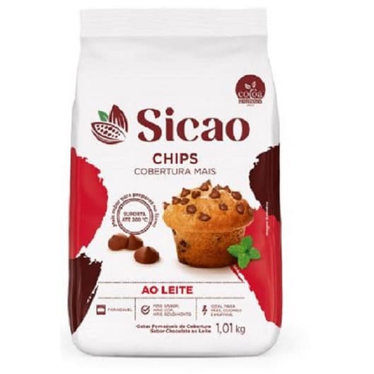 Chips de Cobertura Sabor Chocolate Ao Leite Sicao Mais 1kg