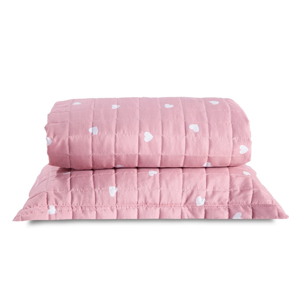 Cobre Leito Colcha Para Cama Solteiro Algodao Feminina Rosa