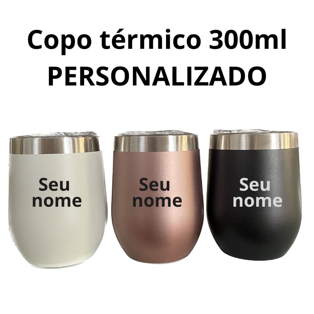 Copo Termico de Inox 300ml com Tampa Color