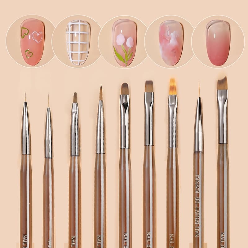 UR SUGAR Escova De Unhas Acrílico Líquido Pó Cristal UV Gel Extensão Pintura Linhas Forro Desenho Caneta Manicure Ferra