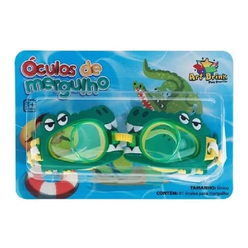 KIT 3 UNIDADES Óculos De Mergulho Natação Infantil Jacaré Ajustável