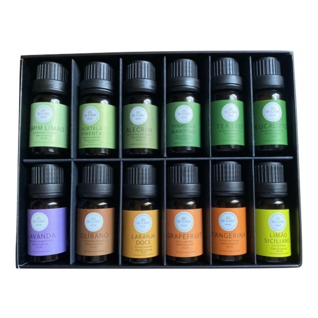 Kit de 12 óleos essenciais - DiCare Nature