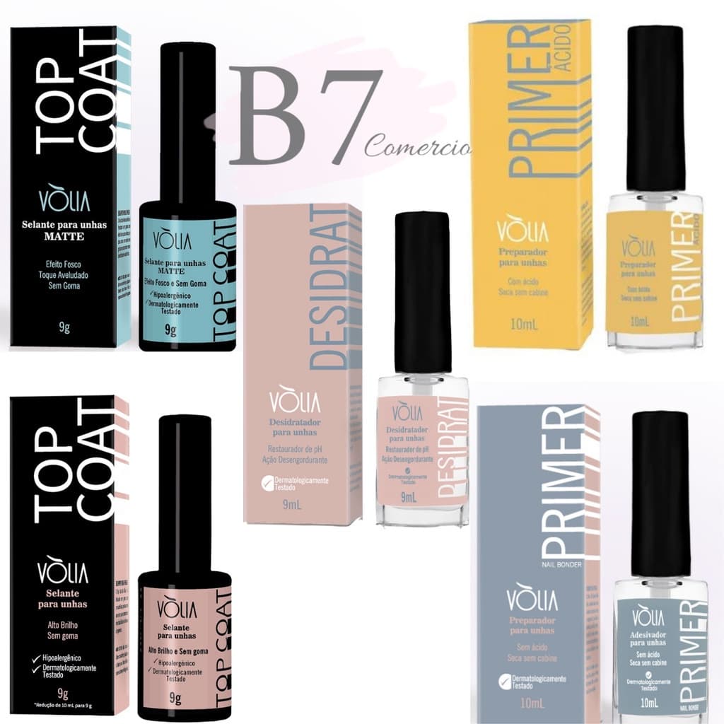 Preparadores Volia Alongamento unha de fibra Top Coat tradicional  Top Coat  Desidrat Primer Nail Bonder Primer Ácido