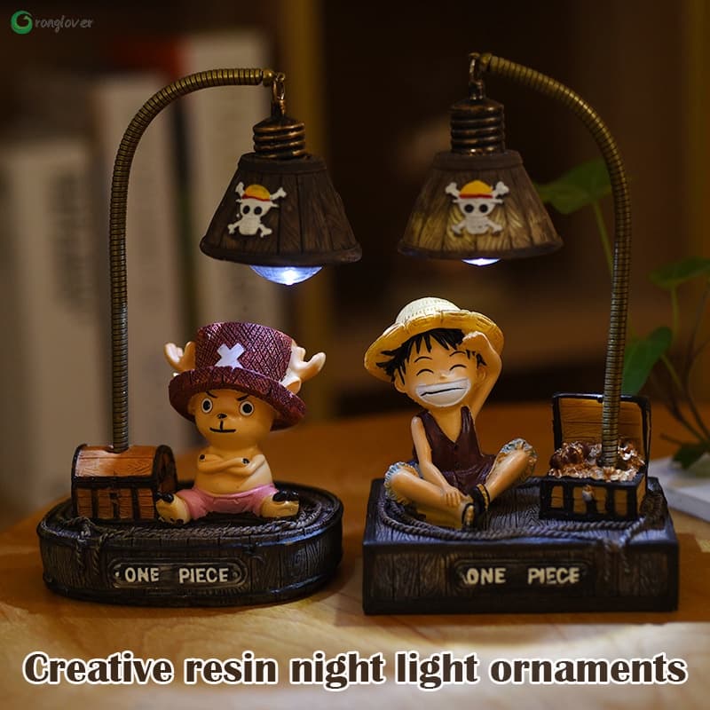 Aniversário Gift One Piece Anime Night Light Estilo Japonês Resina Nocturna Feita À Mão Doll resin desktop home Durável Pequeno material De
