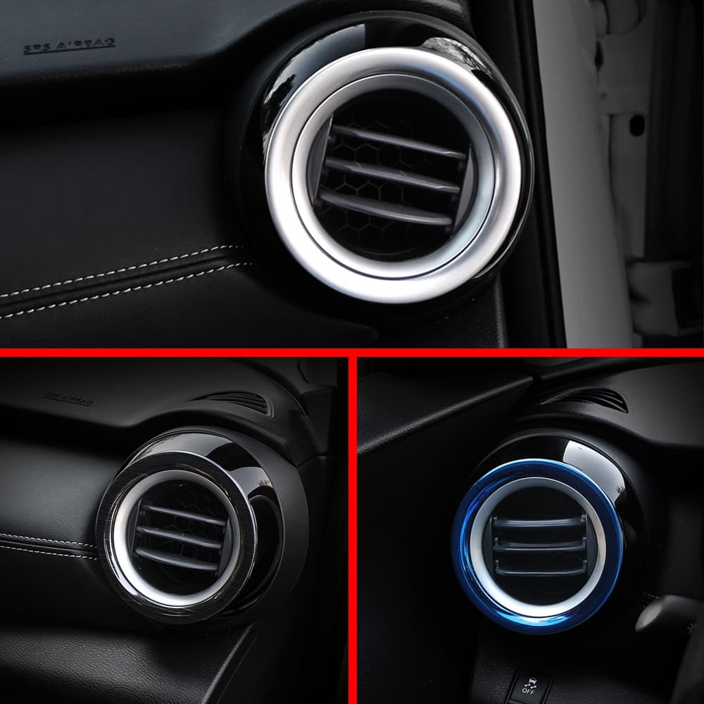 2Pcs Ar Condicionado Para Carros Cobertura De Ventilação Adesivos Kicks Nissan 2016-2021 Acessórios De Aço Inoxidável