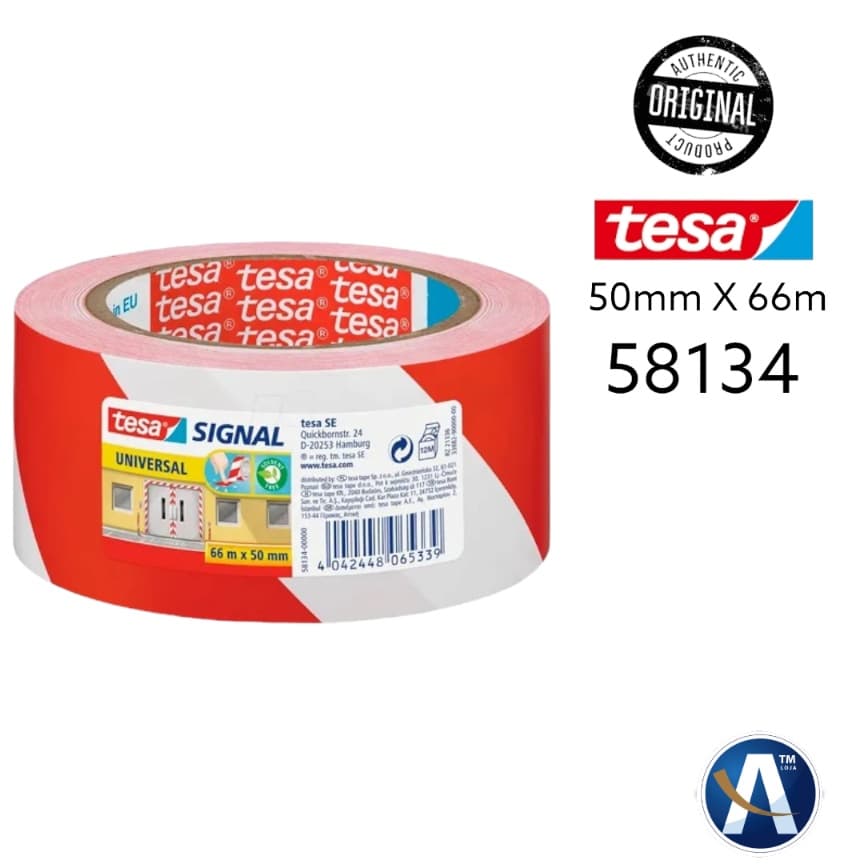 Fita de Demarcacao Zebrada Vermelho e Branco 50mmX66m TesaR
