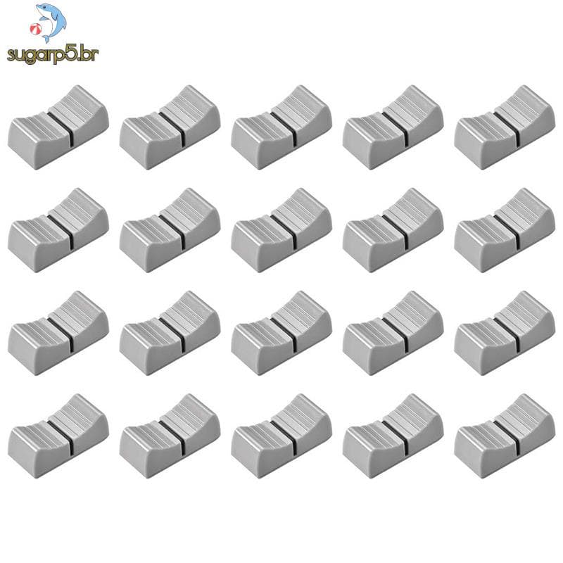20Pcs 24mmx11mmx10mm Console Mixer Botões Deslizantes Fader Substituição Para Potenciômetro Marca Preta Cinza