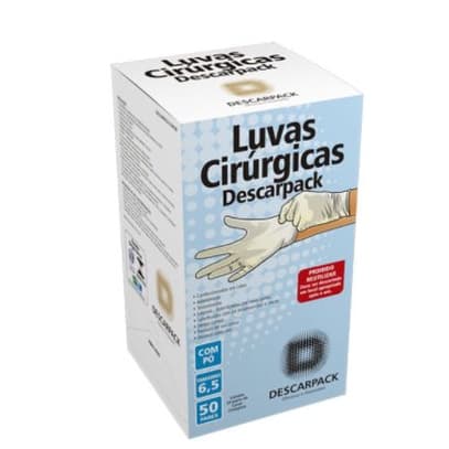 Luva Cirúrgica Estéril com pó / par nº7,5 - Descarpack