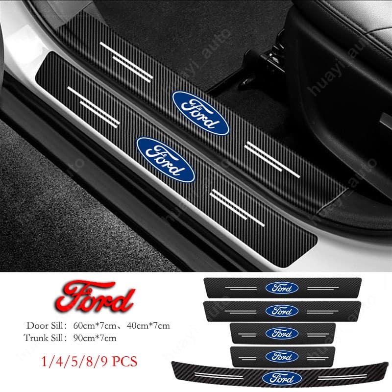 Ford Ranger Ecosport Focus 5d Kuga Fiesta T6 T7 T8 Território Everest Ka Fusion Carro Soleira Adesivo Anti-Riscos Acessórios Protetores De Porta-Malas À Prova D'água