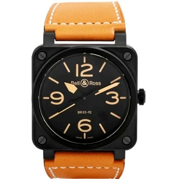 Bell & Ross Relógio Masculino De Pulso Calendário De Quartzo Pulseira De Couro Clássica BR