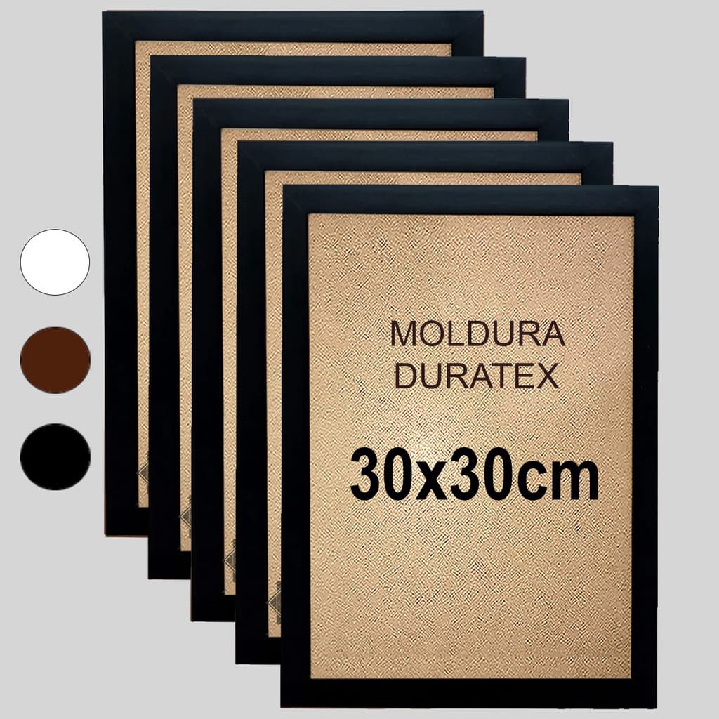 Kit 10 unidades Moldura Quadro 30x30cm sem Vidro, sem Acetato somente com Duratex