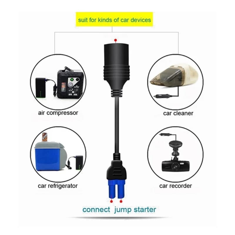SK EC5 Para Conector Adaptador Soquete Isqueiro Carro Partida 12V