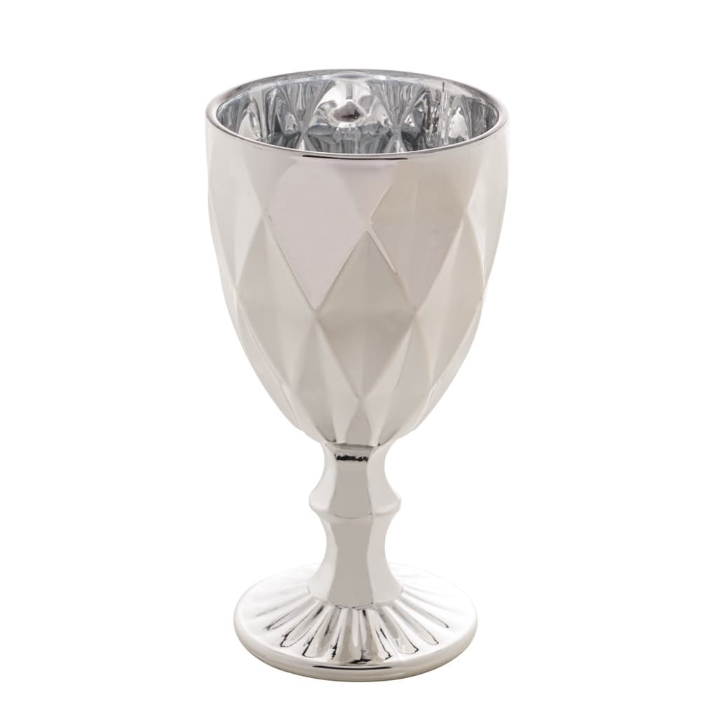 Conjunto 6 Taças de Vidro Diamond Prateada 325ml - Lyor