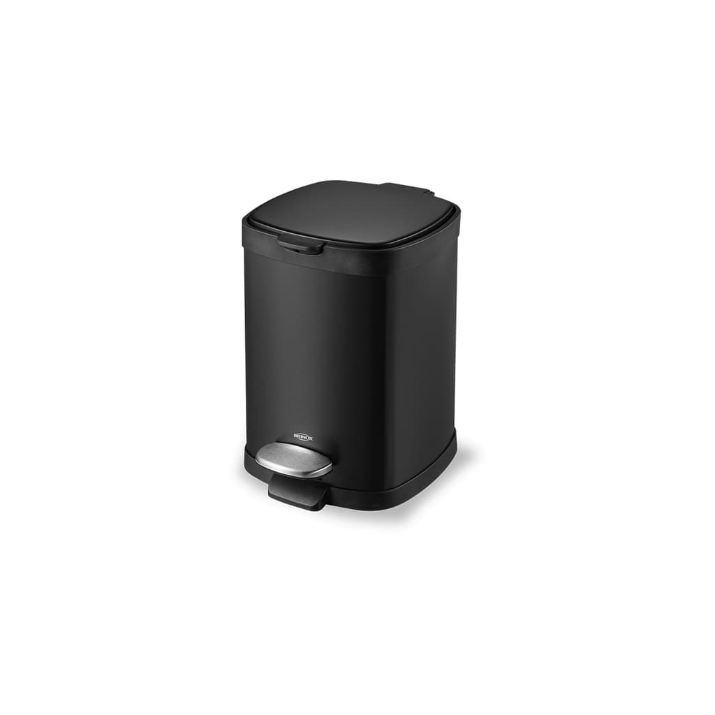 Lixeira Com Pedal Brinox Frame 6 Litros - Em Aço Carbono Preto
