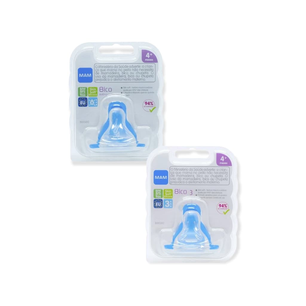 BICO MAMADEIRA COMPATIVEL COM TODAS MAMADEIRAS MAM SKINSOFT EMBALAGEM DUPLA