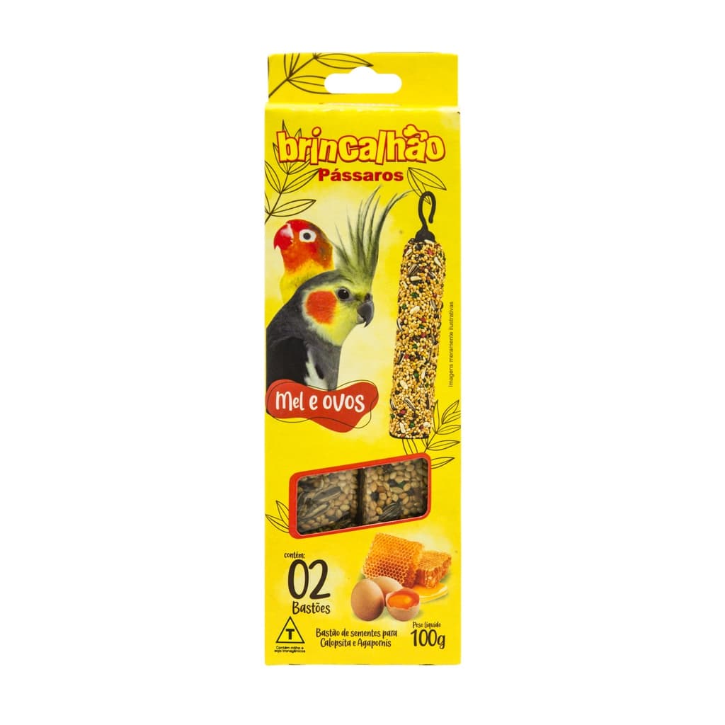 Alimento para Calopsita Bastão Ovos e Mel 100g Brincalhão