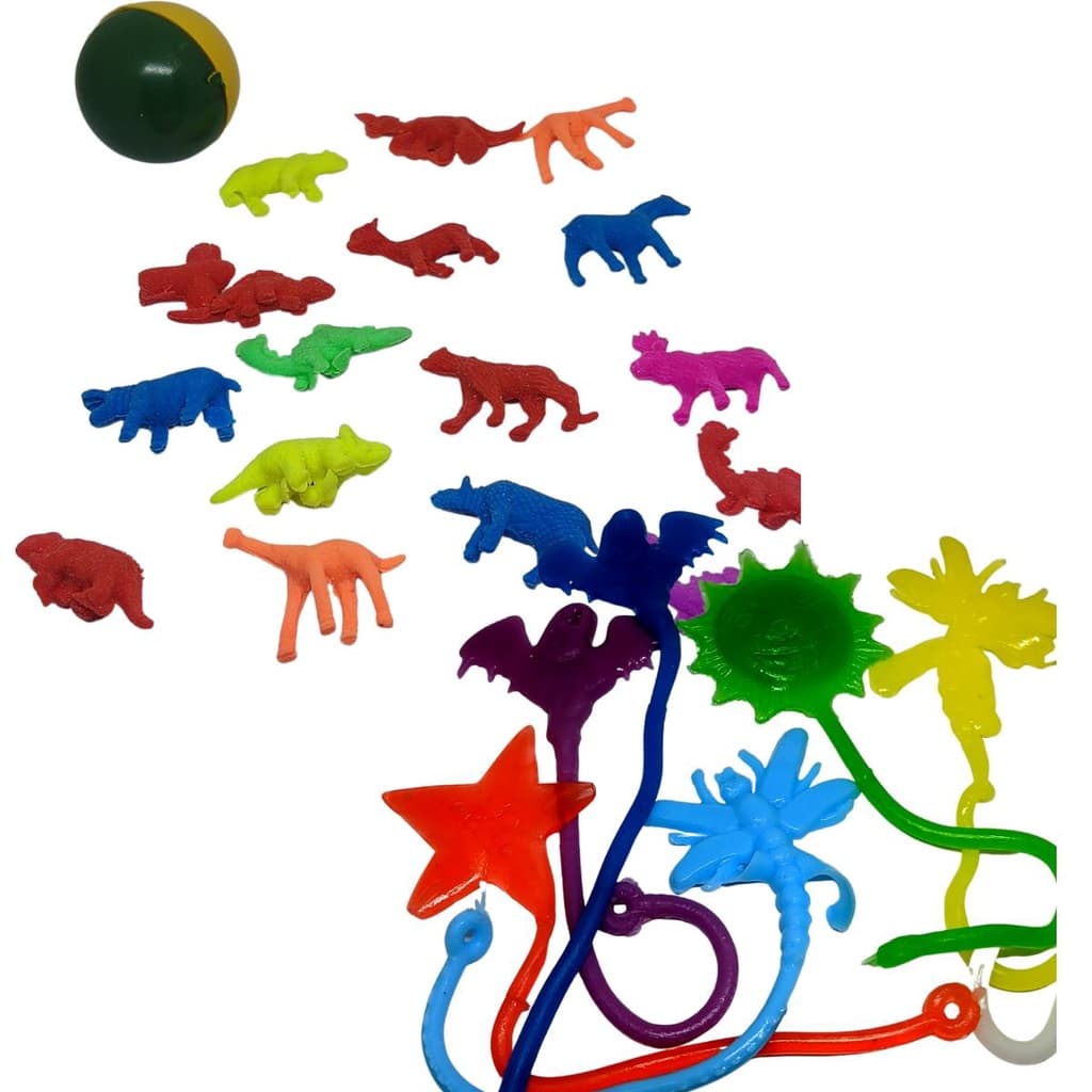 KIT 20 Animais Cresce Água + 20 Geleca Gruda  Festa