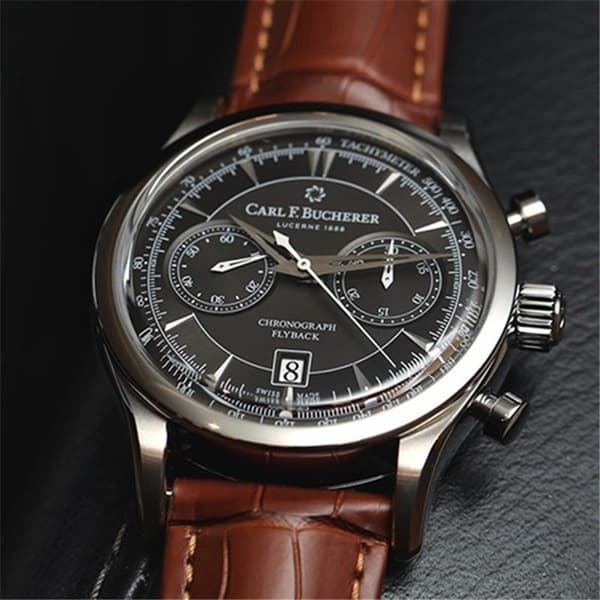Carl F.Bucherer Relógio Masculino De Pulso Quartz Chronometer Função Calendário Clássico Pulseira De Couro CFB