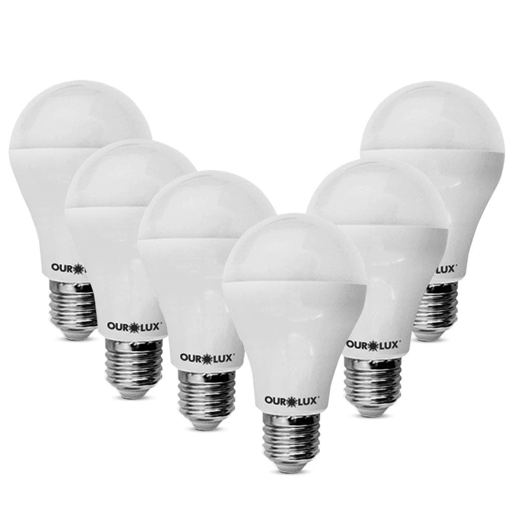 Kit 6 Lampadas Led Inteligente Sensor Presenca 9W E27 2700K