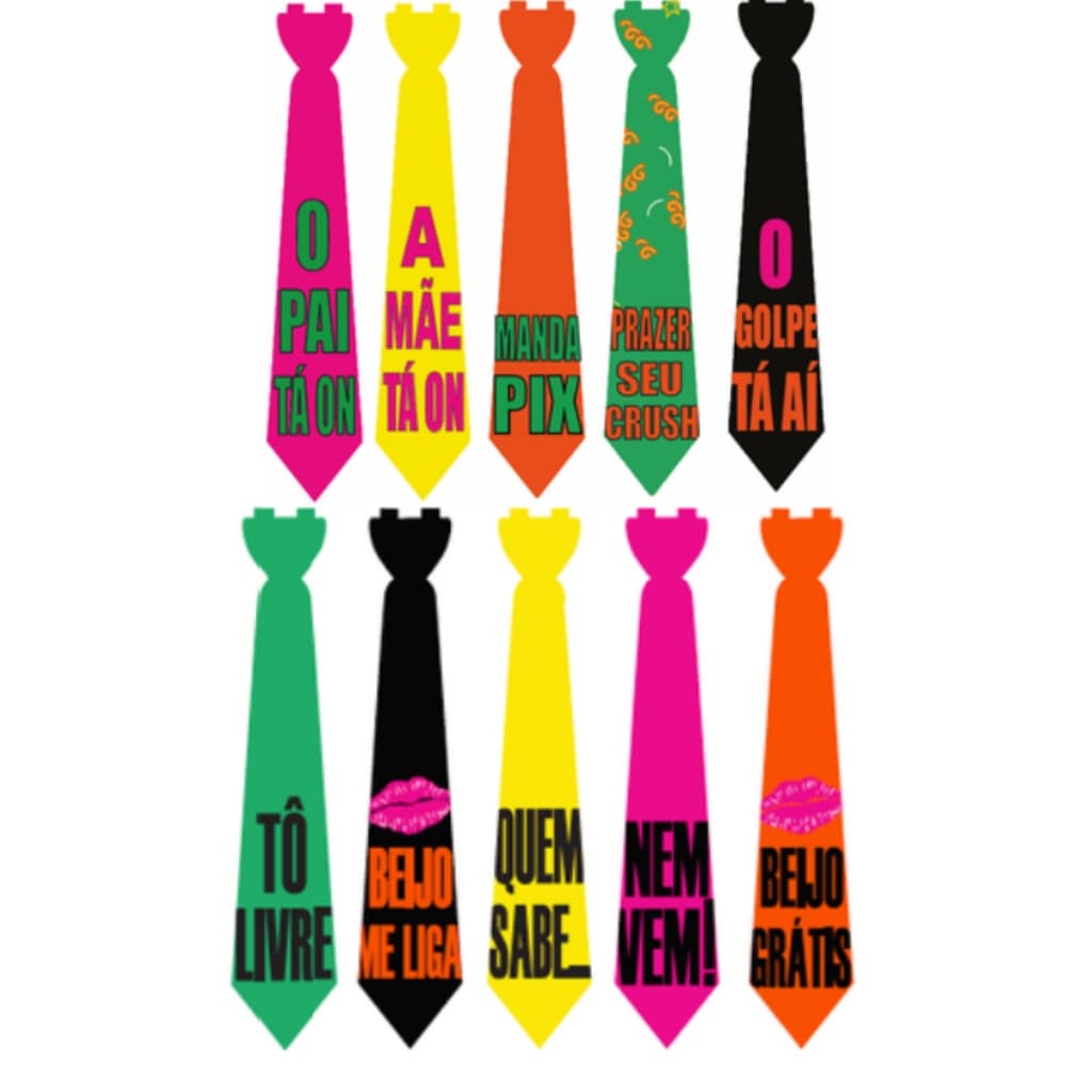 20 Gravatas Neon com Frases - Balada Neon, Frases!