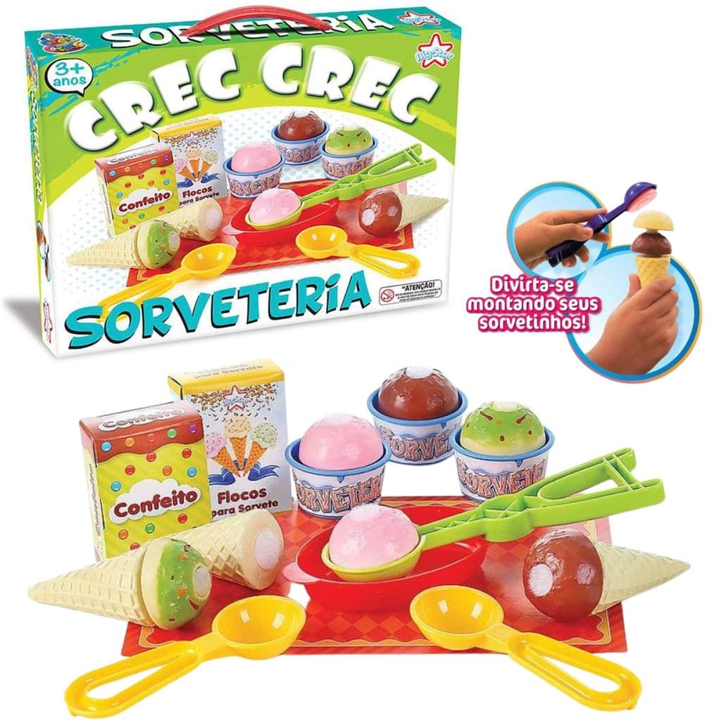 Brinquedo Crec Crec  Sorveteria Comidinhas Com Velcro