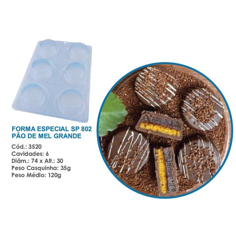 Forma Bwb Sp 802 Pão De Mel Grande Silicone 3 Partes  Profissional Cod-3520-3685  (Sp Especial)