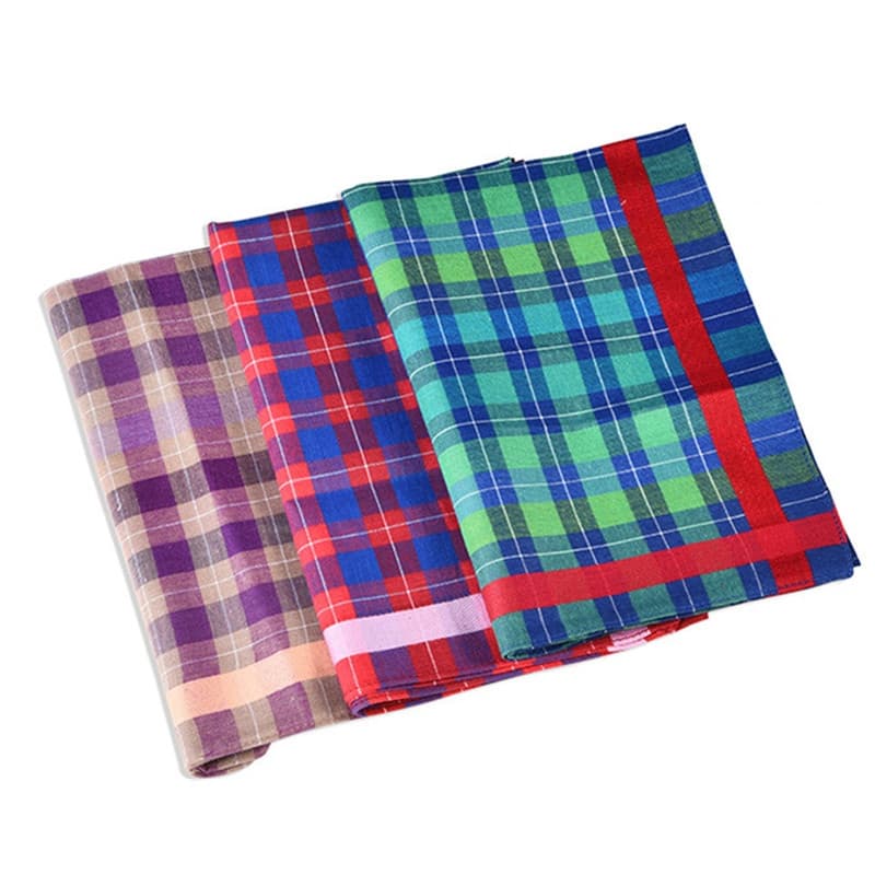 3 Pçs 43x43cm Vintage Algodão Clássico Ternos Bolso Quadrado Lenços Femininos Xadrez Verificação Peito Toalha