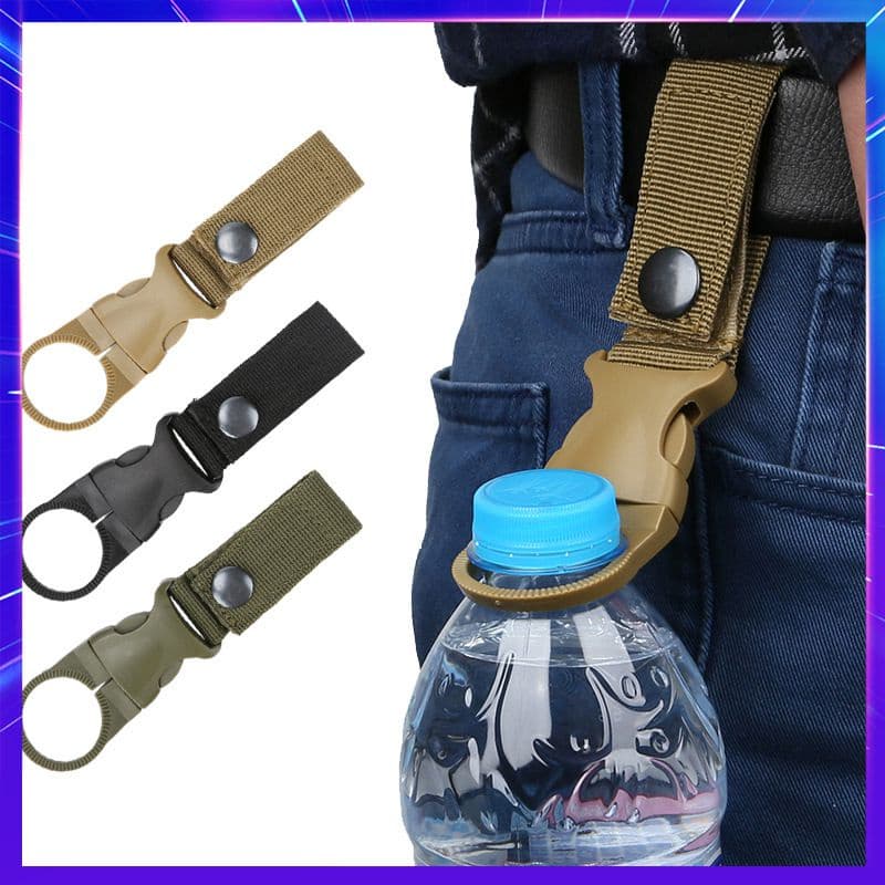 Suporte Para Garrafa De Água Clipe Acampamento Ao Ar Livre Caminhada Mineral Fivela De Nylon Gancho Mosquetão Cinto Mochila Ganchos De Cabide