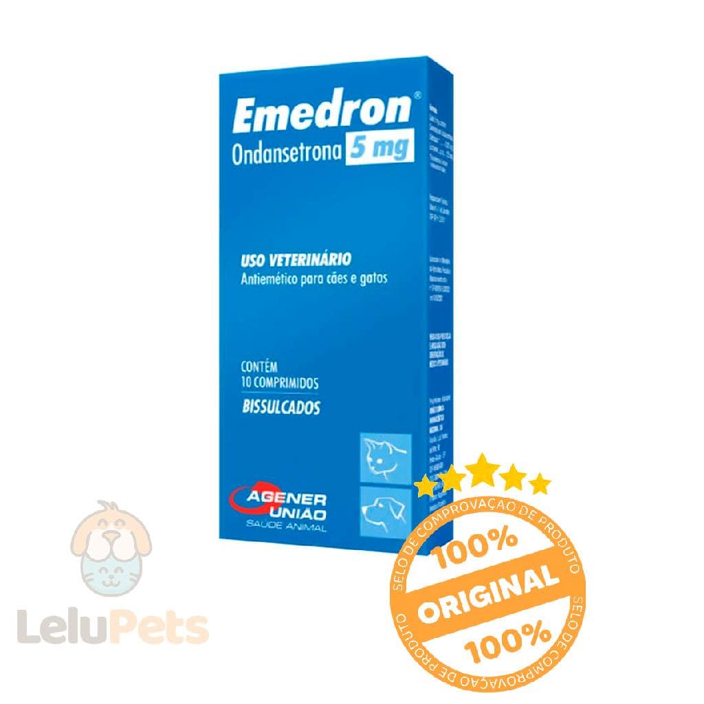 Emedron Antiemético 5mg P/ Cães E Gatos 10 Comp Agener